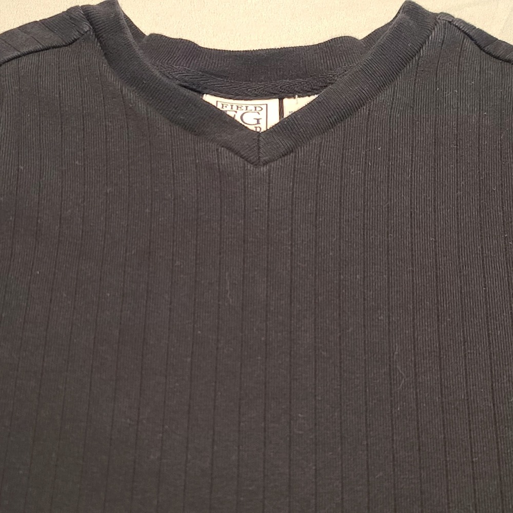 Field Gear Tank Top Womens Medium Navy Blue Ribbed V-Neck Cotton Sleeveless USA